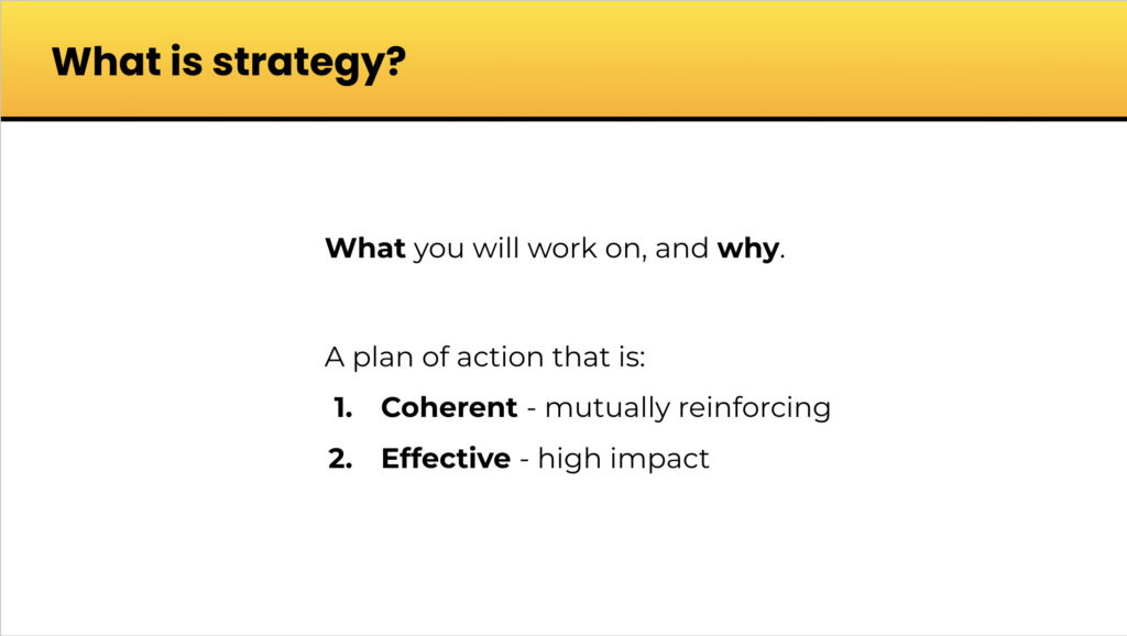 Product strategy example: A definition of Product strategy from Ed Biden