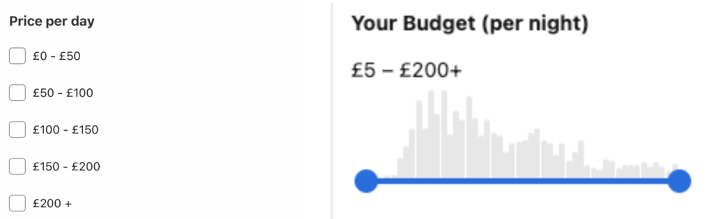Initial Booking.com testing variants