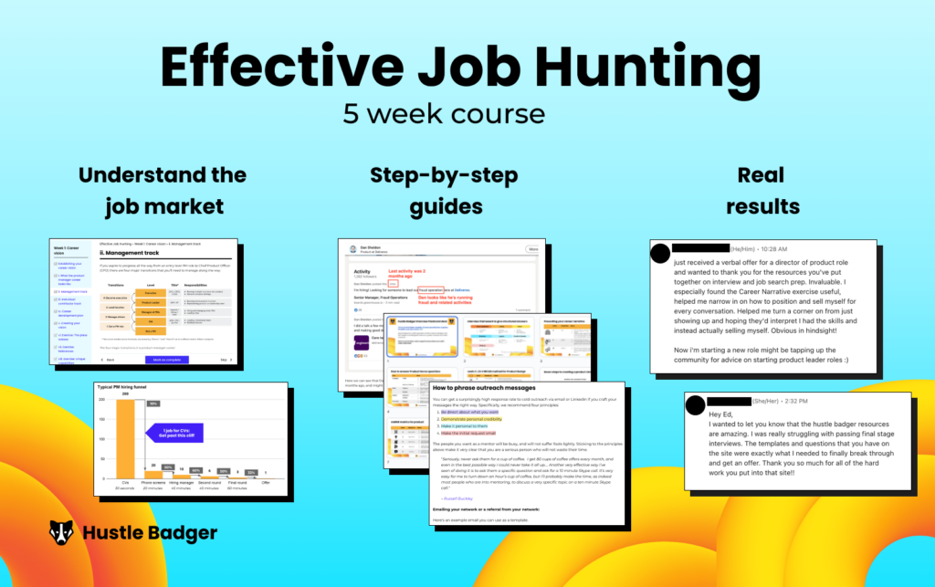 Hustle Badger Effective Job Hunting Course