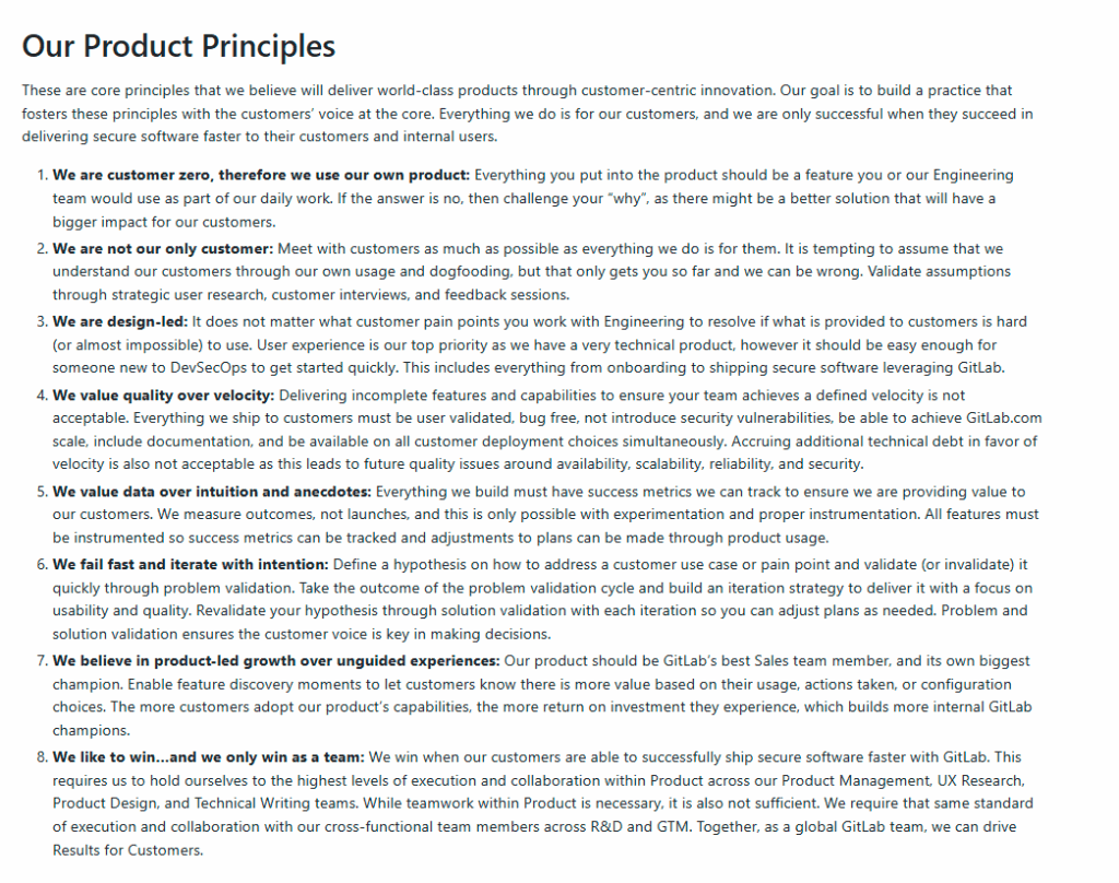 Gitlab's product principles