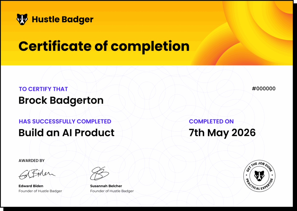 Build an AI Product certificate