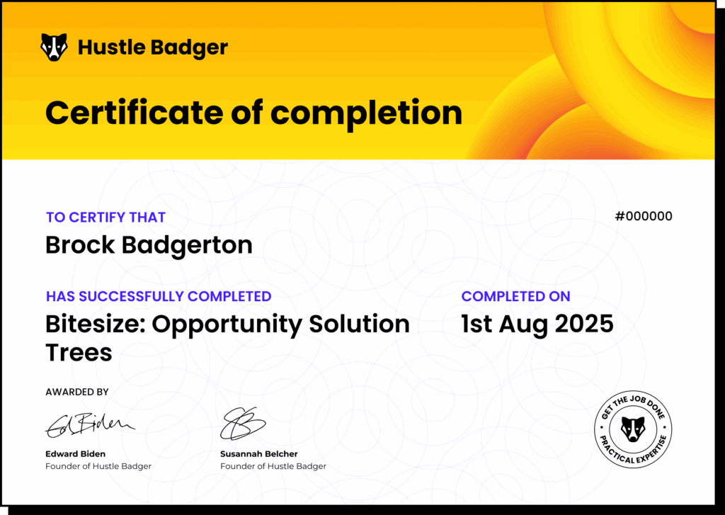 Opportunity Solution Tree Certificate