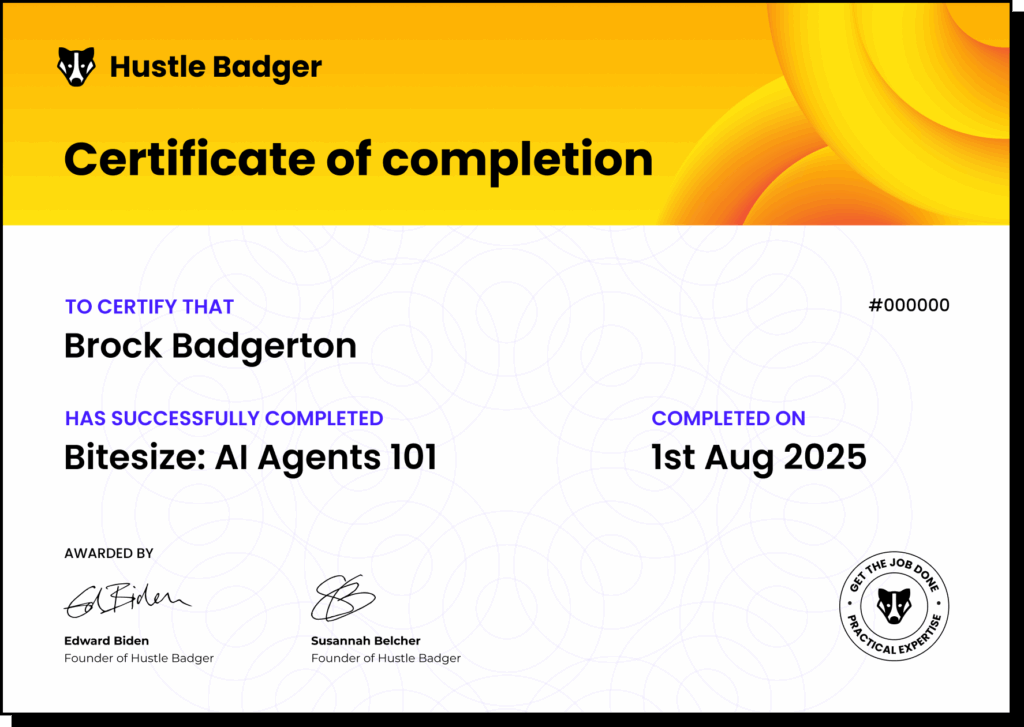 Bitesize AI Agents 101 Certificate