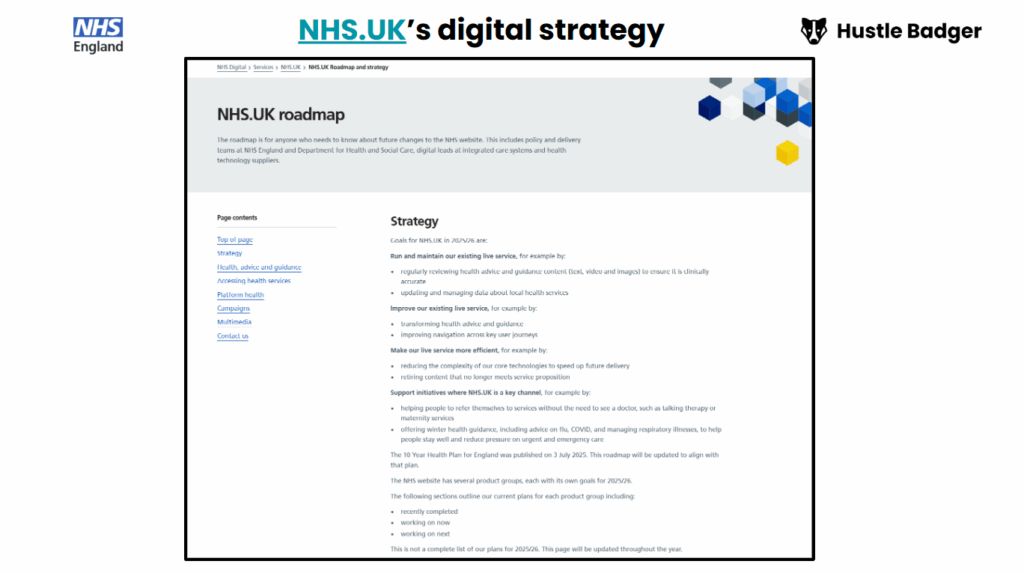 Product Strategy Examples: NHS digital services
