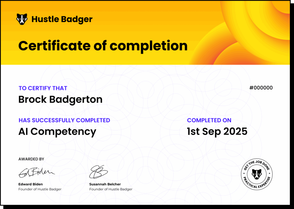 Certificate for AI Competency Live Course