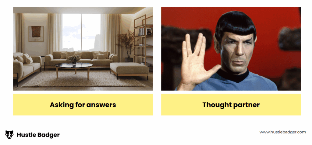 Power level ChatGPT skills: asking for answers, vs thought partner