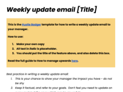 Weekly update email